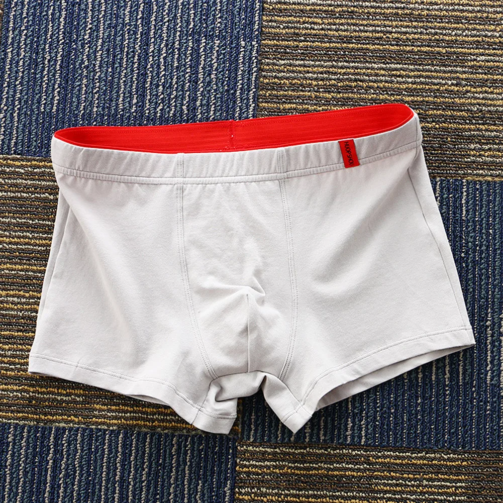 Men's Boxers Breathable and Elastic Comfortable Cotton Underwear Suitable for All Seasons Solid Pattern Design