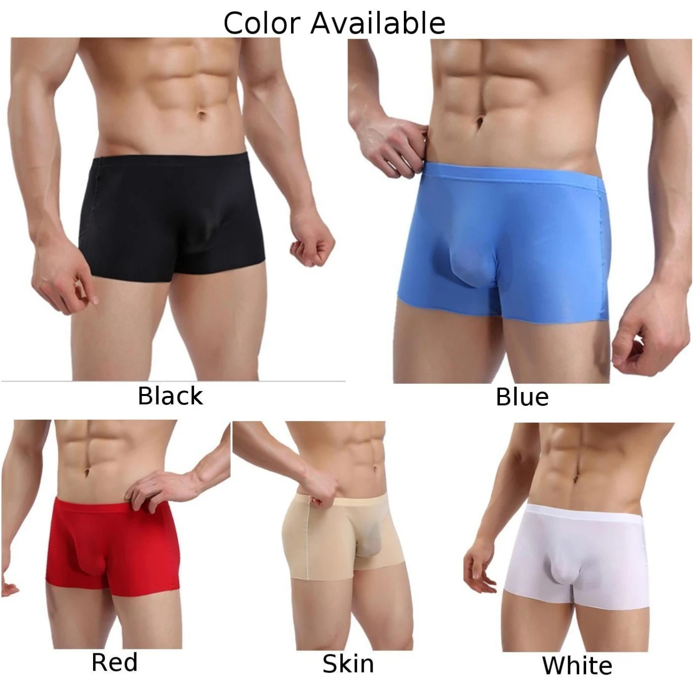 Blouse Sleepwear Bodysuit Skirt Mens Shorts Mens Pouch Boxers Briefs Choose from 5 Colors of Ultra Thin Sheer Trunks - Image 2