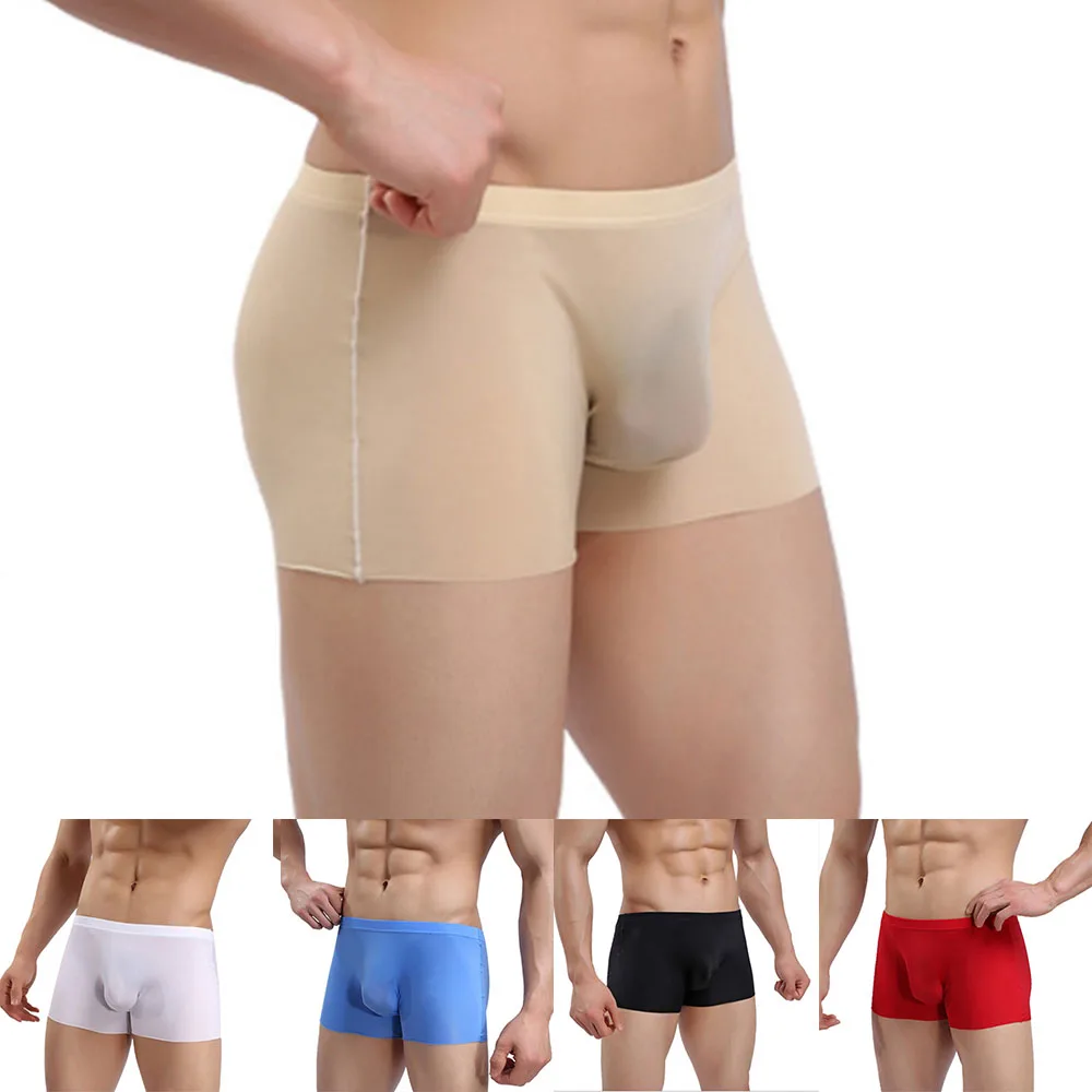 Blouse Sleepwear Bodysuit Skirt Mens Shorts Mens Pouch Boxers Briefs Choose from 5 Colors of Ultra Thin Sheer Trunks - Image 3