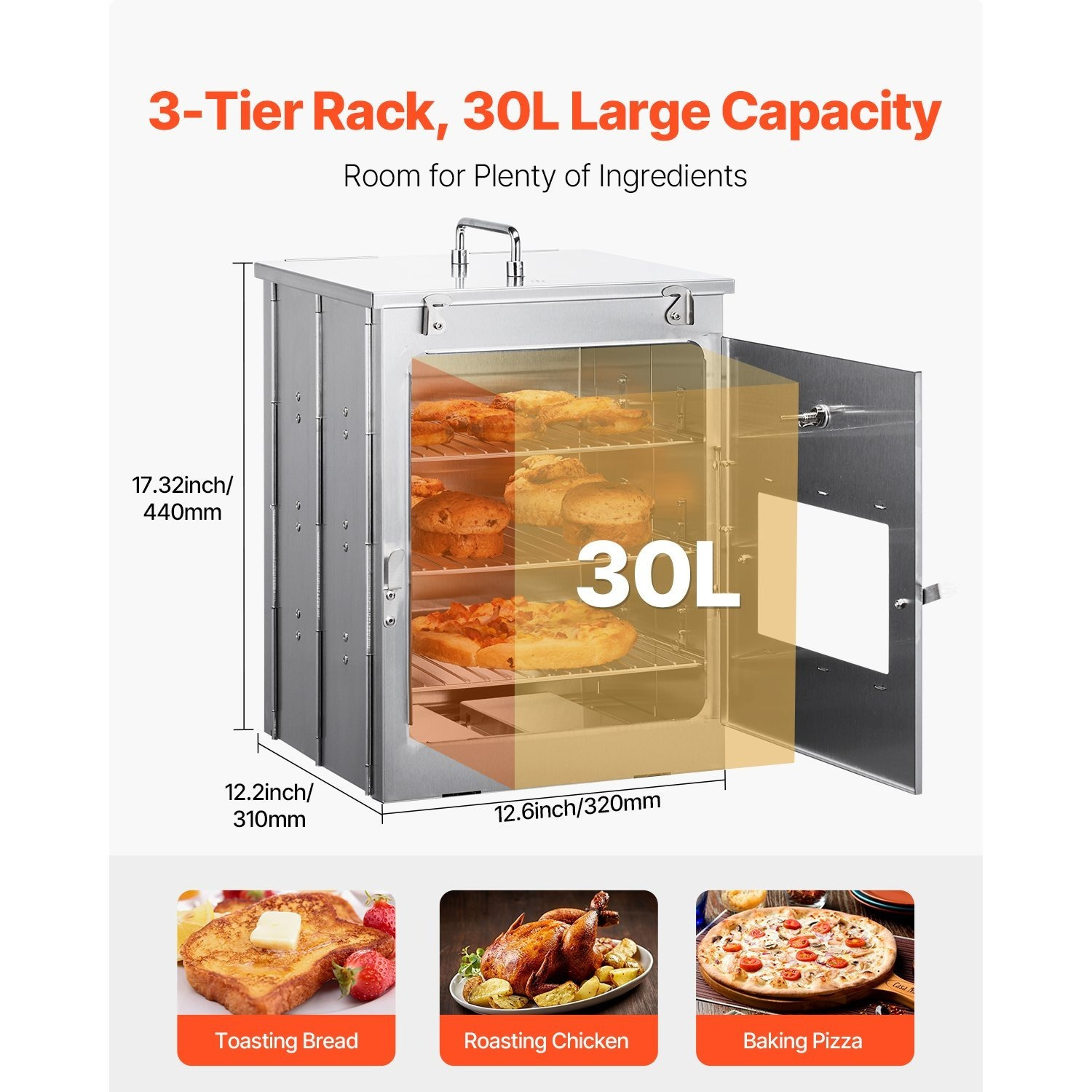 Foldable Camping Oven Stainless Steel Portable Camping Stove 3 Tier Grill - Image 5