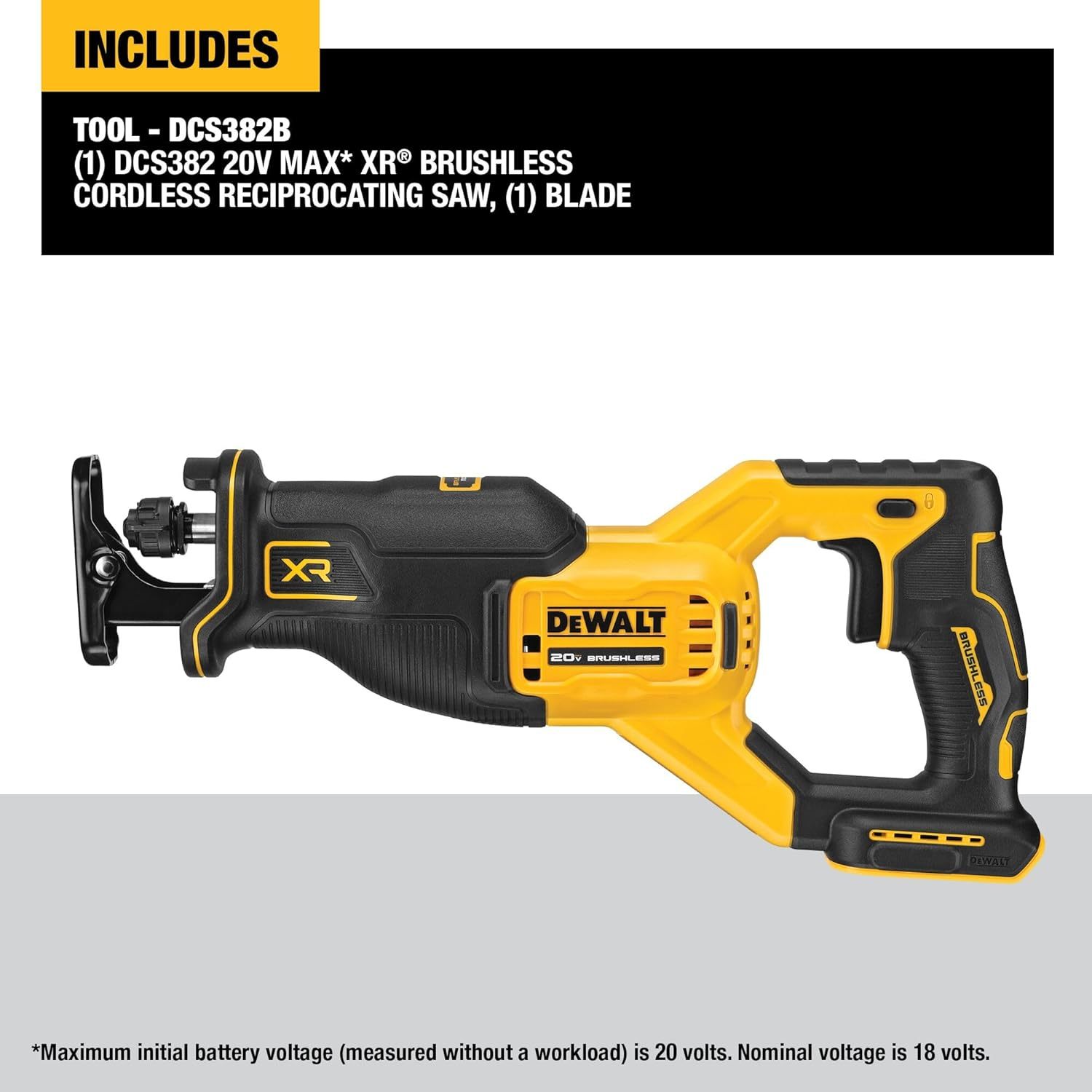 DEWALT 20V MAX* Reciprocating Saw, Cordless, 2-Finger Variable Trigger, Keyless (DCS382B) - Image 3