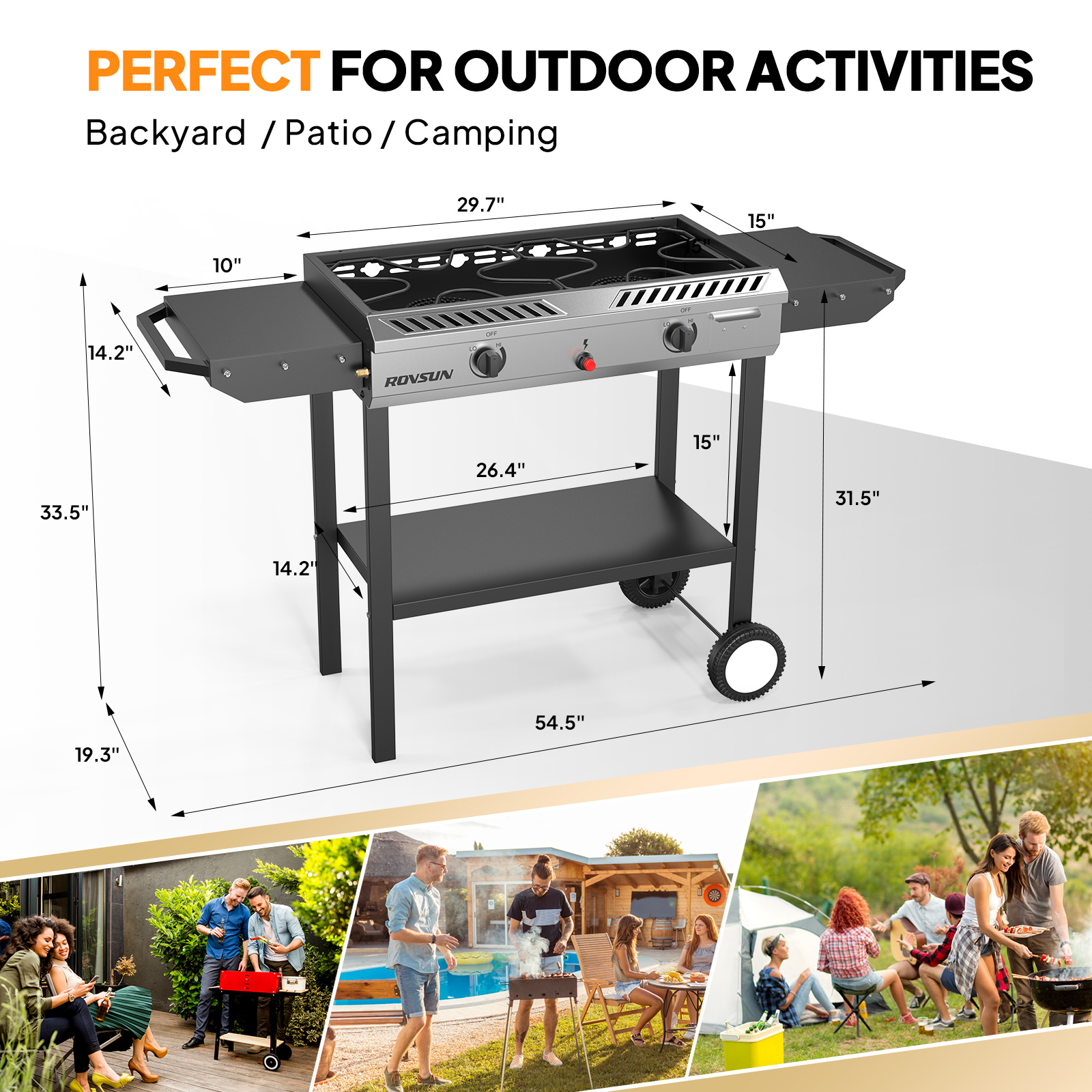 2 Burner Outdoor Propane Gas Stove with Auto-ignition, Regulator & Shelf, 150, 000 BTU Powerful Stand Cooker for Backyard Patio Cooking Home Brewing Canning Turkey Frying - Image 16