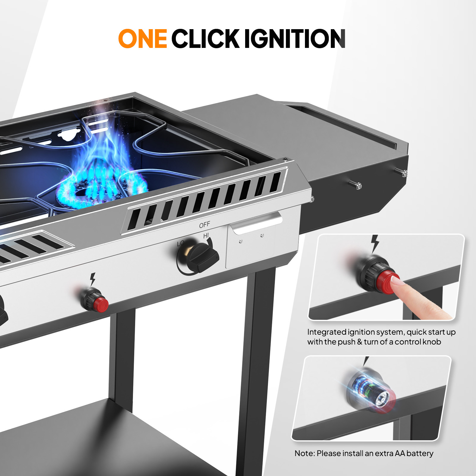 2 Burner Outdoor Propane Gas Stove with Auto-ignition, Regulator & Shelf, 150, 000 BTU Powerful Stand Cooker for Backyard Patio Cooking Home Brewing Canning Turkey Frying - Image 18