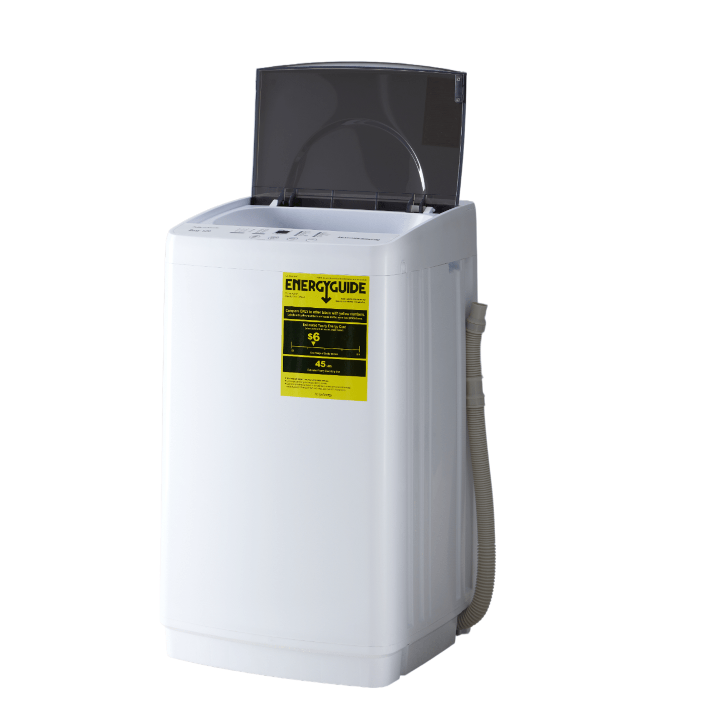 1.06 Cu. Ft. Portable Washing Machine, 7.7 lb. Capacity Compact Washer - 10 Wash Cycles with translucent Lid, Quick Connect Adapter & Drain Hose - Ideal for Apartments, Homes - Image 5