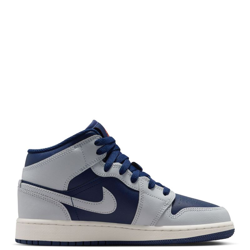 Big Kid's Jordan 1 Mid Blue Void/Pure Platinum (DQ8423 403) - Image 5
