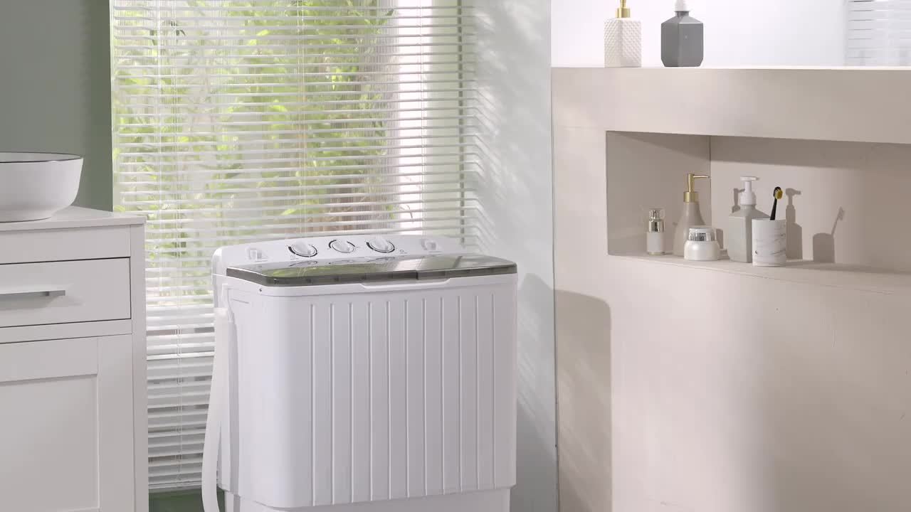 18/ 22/ 32Lbs Capacity Compact Mini Portable Double Drum Washer, Washing Machine, Free 8 Hangers And 1 Drying Rod - Saves Space, 1300 RPM, Saves Energy And Takes Care of Your Clothes - Great for Small Loads, Camping And Caravanning, Christmas Gift - Image 13