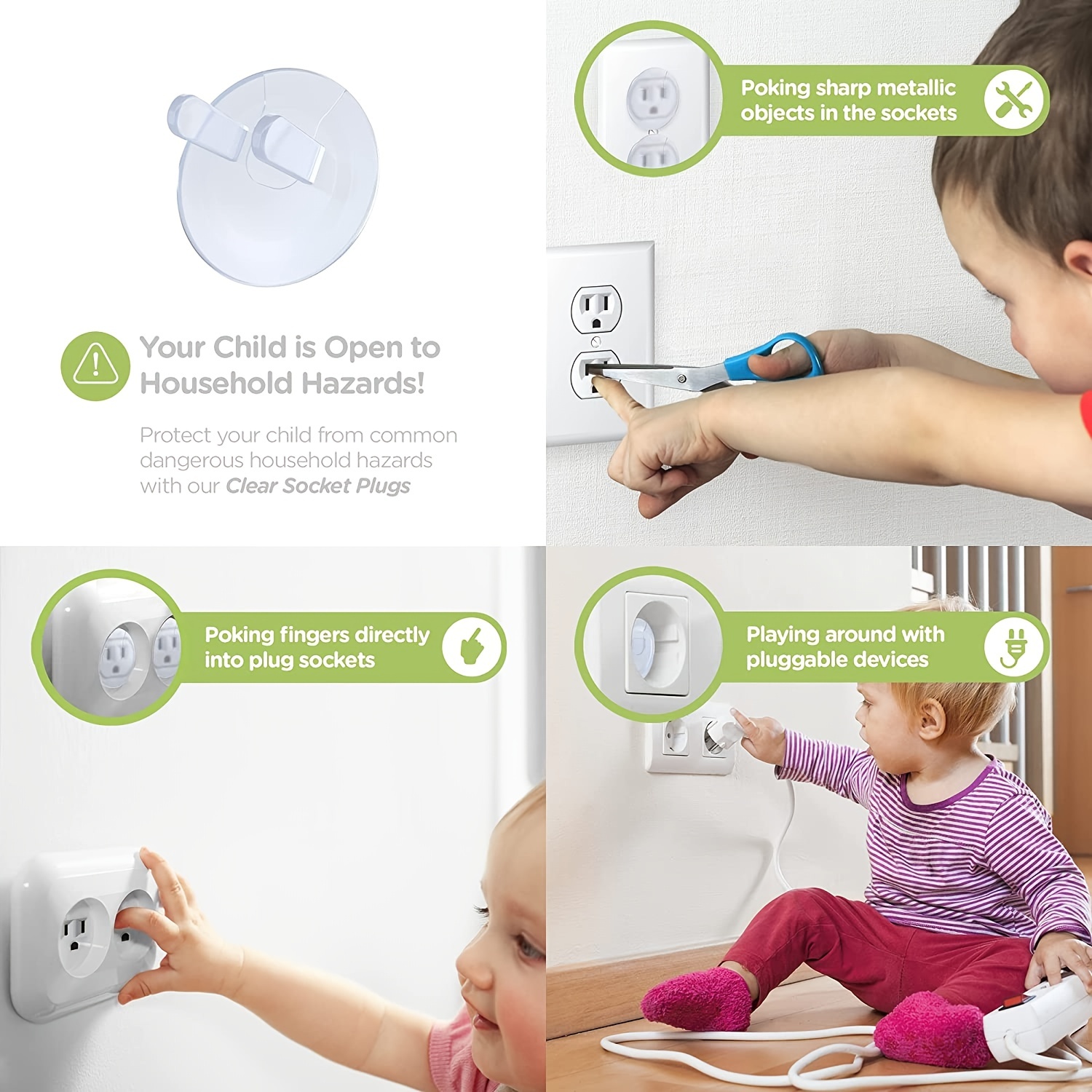 10/20/30/40/50pcs Outlet Covers Baby Proofing Safety Child Secure Electric Plug Protectors with Hidden Handle Square Socket Covers for Electrical Outlets Baby Safety Plug Covers for Kids Toddler Protection - Image 5