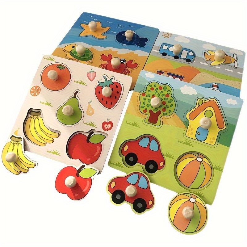 Kids Identification Boards Random Pattern - 3D Wooden Puzzle for Early Learning, Handheld Jigsaw, Ideal Holiday Gift for Little Ones & Party Game Activity, Educational Toy| Game| Content - Image 2