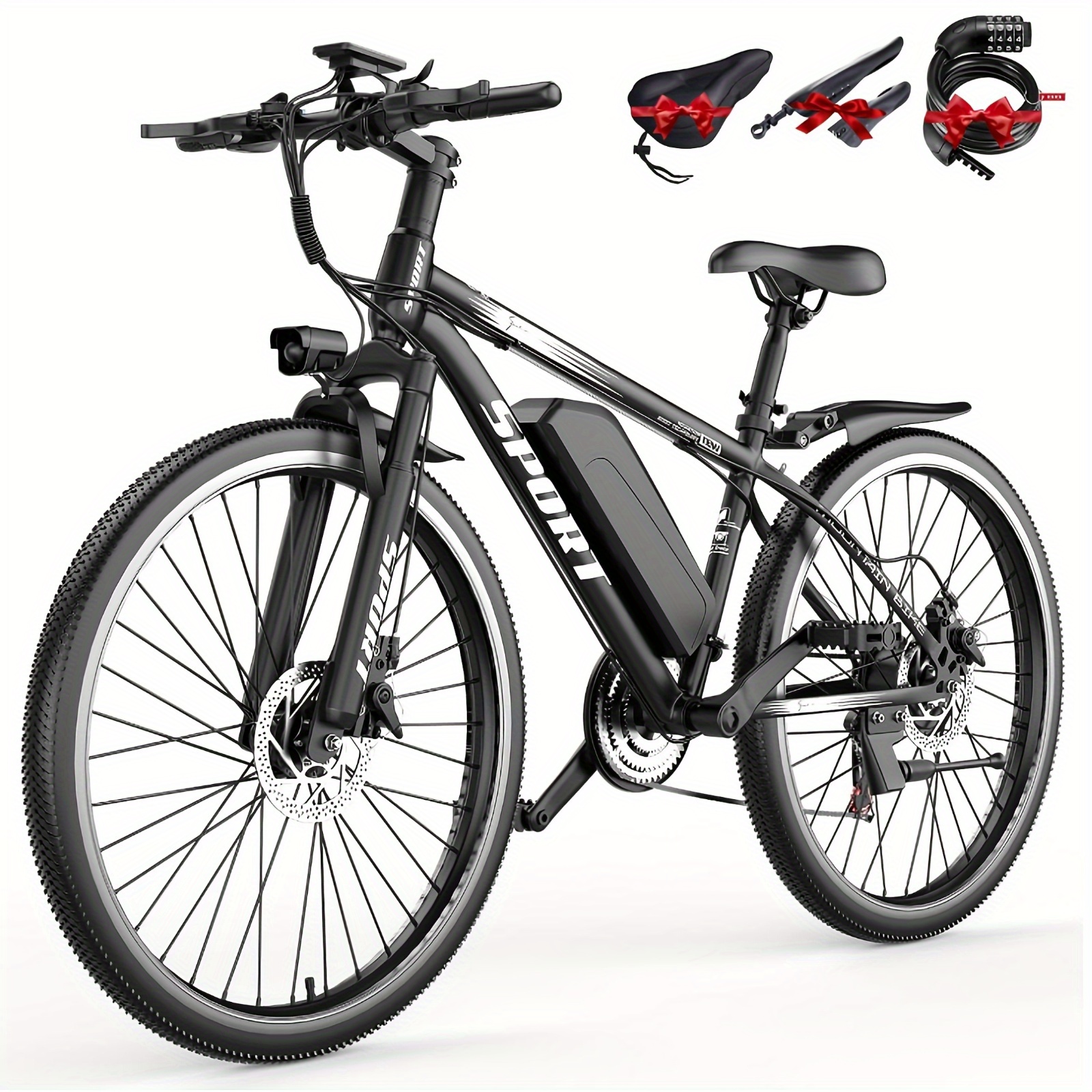 700W Electric Bicycle, Adult 26-inch, 48V 10AH Electric Mountain Bike, 25MPH&35-45mile Range Electric Mountain Bike, Off-road, Professional 7-speed