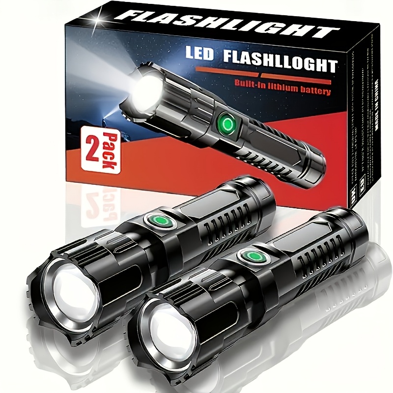 2pcs High-Powered Zoom Flashlights, Outdoor Multifunctional Portable Home Mini Retractable Zoom Light, Camping Gear, Outdoor Flashlight, Portable Flashlight, Mini Flashlight, Durable Structure, Sturdy Construction, Bright Beam - Image 6