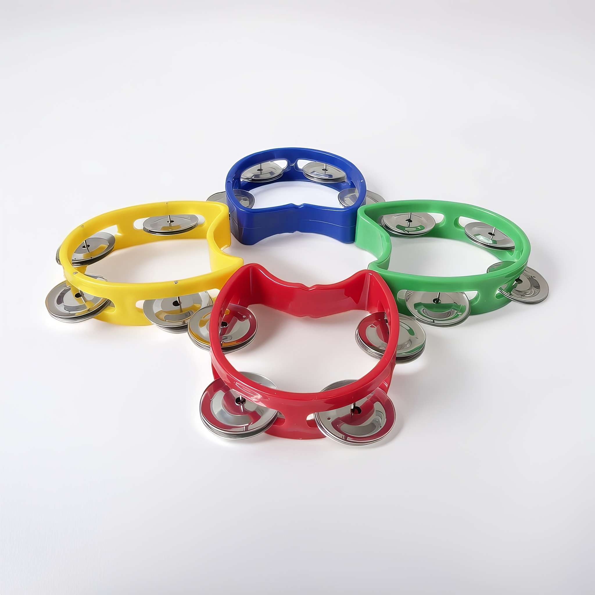 Grip Training Musical Educational Toy, 4-Bell Hand Rattle, Dance Performance Hand Rattle, Music Perception Teaching Aid, New Hand Drum, Metal Bell Percussion Instrument, Entertainment Instrument, Plastic Single-Layer Flower Drum Ring, 2026 Football - Image 8