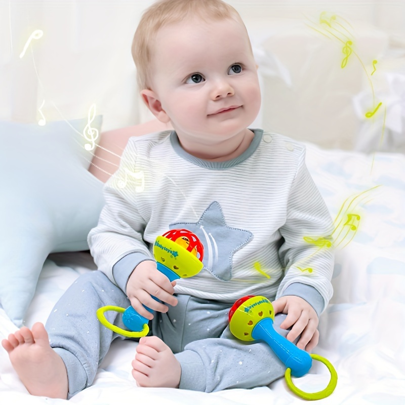 Baby-Grade Vibrating Hand Bell Toy for Sensory & Hearing Development - Grip Training, Soothing Tactile Stimulation with Colorful ABS Resin, Ideal Birthday Gift for Infants & Toddlers 0-3 Years (Green/Yellow), Infant Grip Training | Playful Design | Safe for Babies - Image 2