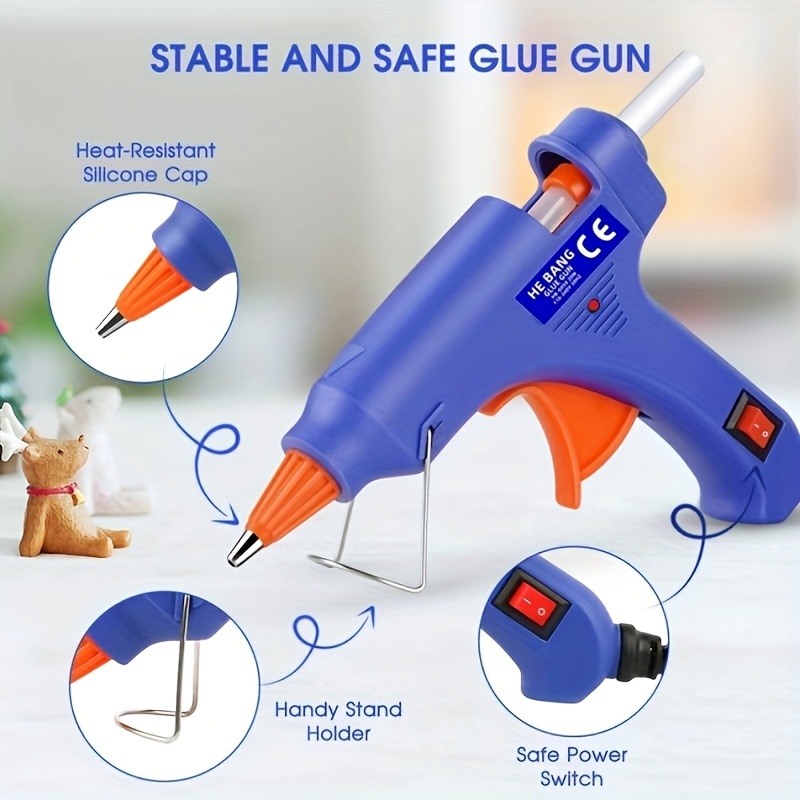 1 Set Crafts Glue Gun 20W Mini Blue Glue Gun with 30pcs Glue Stick 0.27x3.93 Inches - Image 3