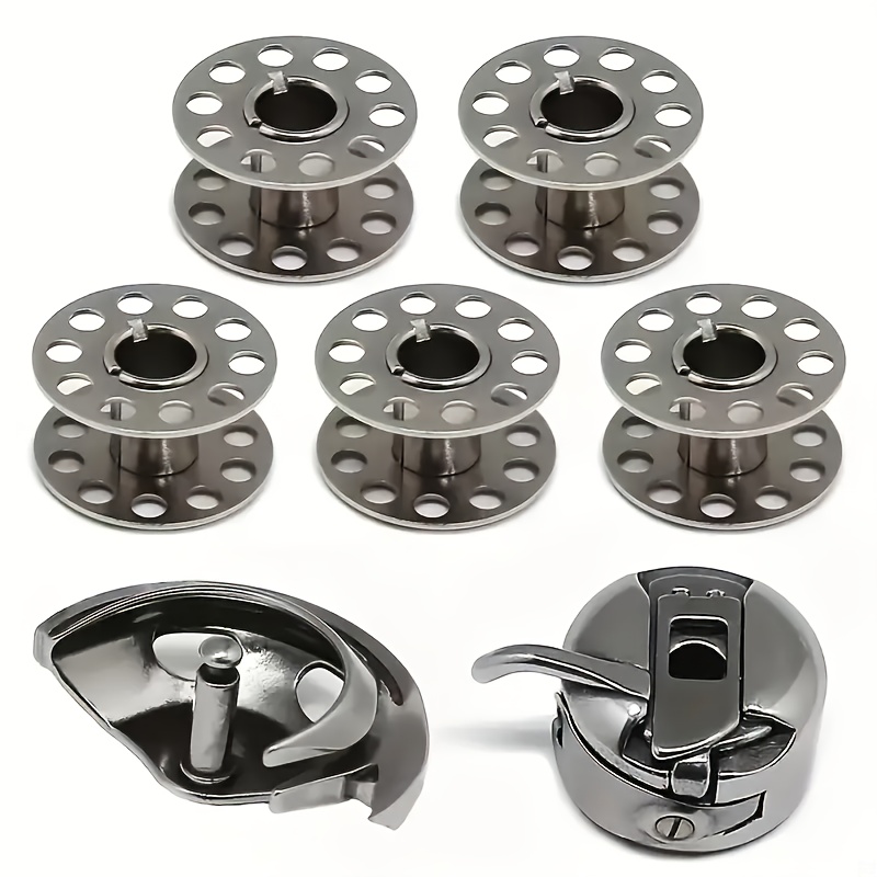 7pcs Sewing Machine Accessory Kit: Durable Metal Bobbins, Shuttle Hook & Bobbin Case - Compatible with ADLER, Brother, Elna, Kenmore & More - Perfect for Old Style Household Sewing Machines - Image 4