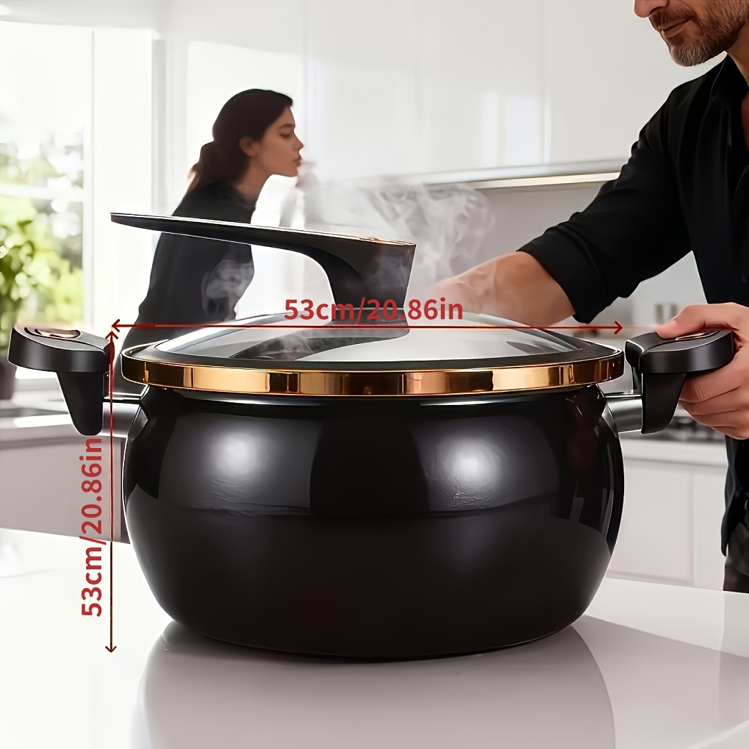 2.19 Gallon Large-Capacity Soup Pot with Twist-Lock Handle | Non-Stick, Multi-Function Cooking Pot, Compatible with Gas Stove, Open Fire, and Induction Cooker, Universal Stew Pot for Homes, Restaurants, Hotels, Fast , Easy Assembly - Image 7