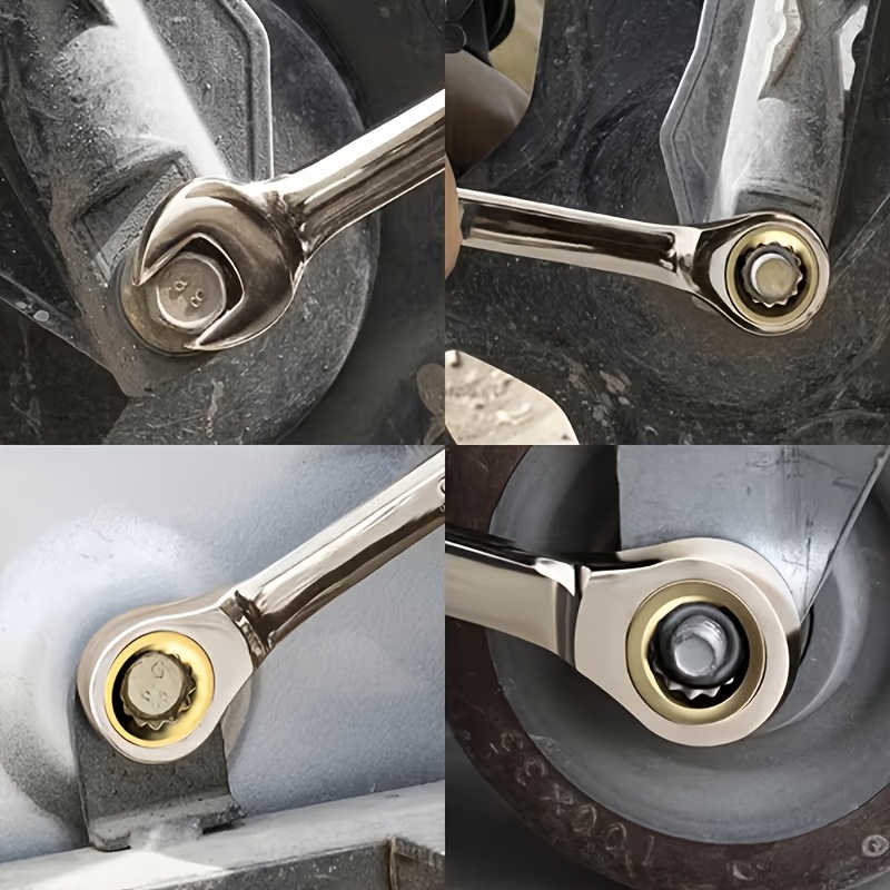 11pcs Wrench Set, Black Nickel Ratchet Wrench, 72-tooth Precision Gear Is More Practical-open and Closed End Design, Chrome Vanadium Steel Durable Material, Ergonomic Grip. Suitable for Car, Bicycle and Home Maintenance (including 1 Black Nickel - Image 6