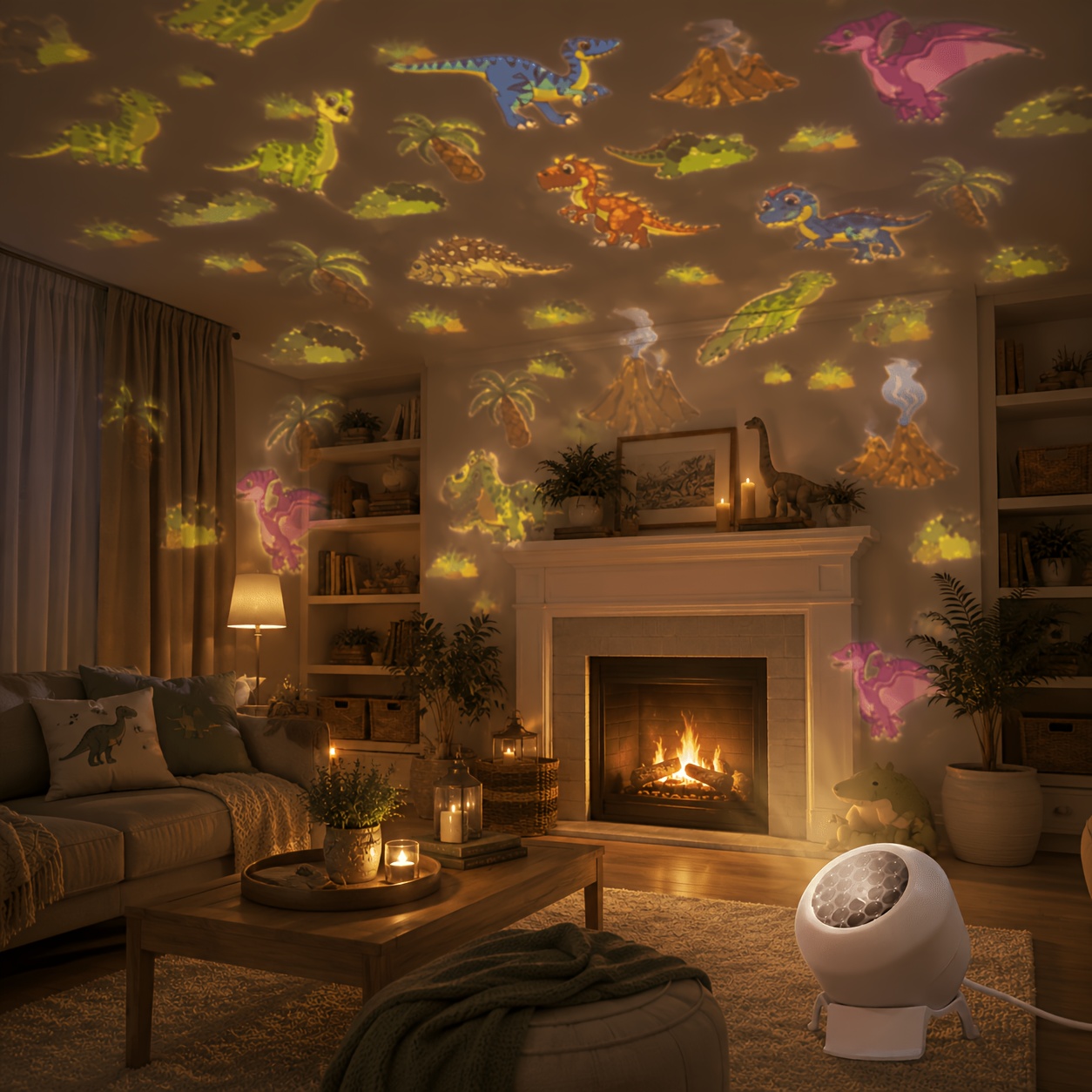 Dinosaur Themed Dynamic Projection Lamp, Dinosaur Forest Elements, USB Plug In, 360° Rotation for Dreamy Light Effects, Soft Light, Applicable to Bedroom, Living Room, Birthday Parties, an Excellent Gift - Image 7
