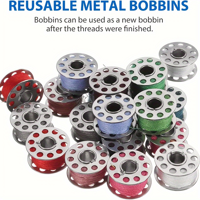 40pcs Stainless Steel Sewing Bobbins, Metal Thread Bobbins for Brother Singer, Universal Fit for Vintage Household Machines, Sewing Supplies - Image 2