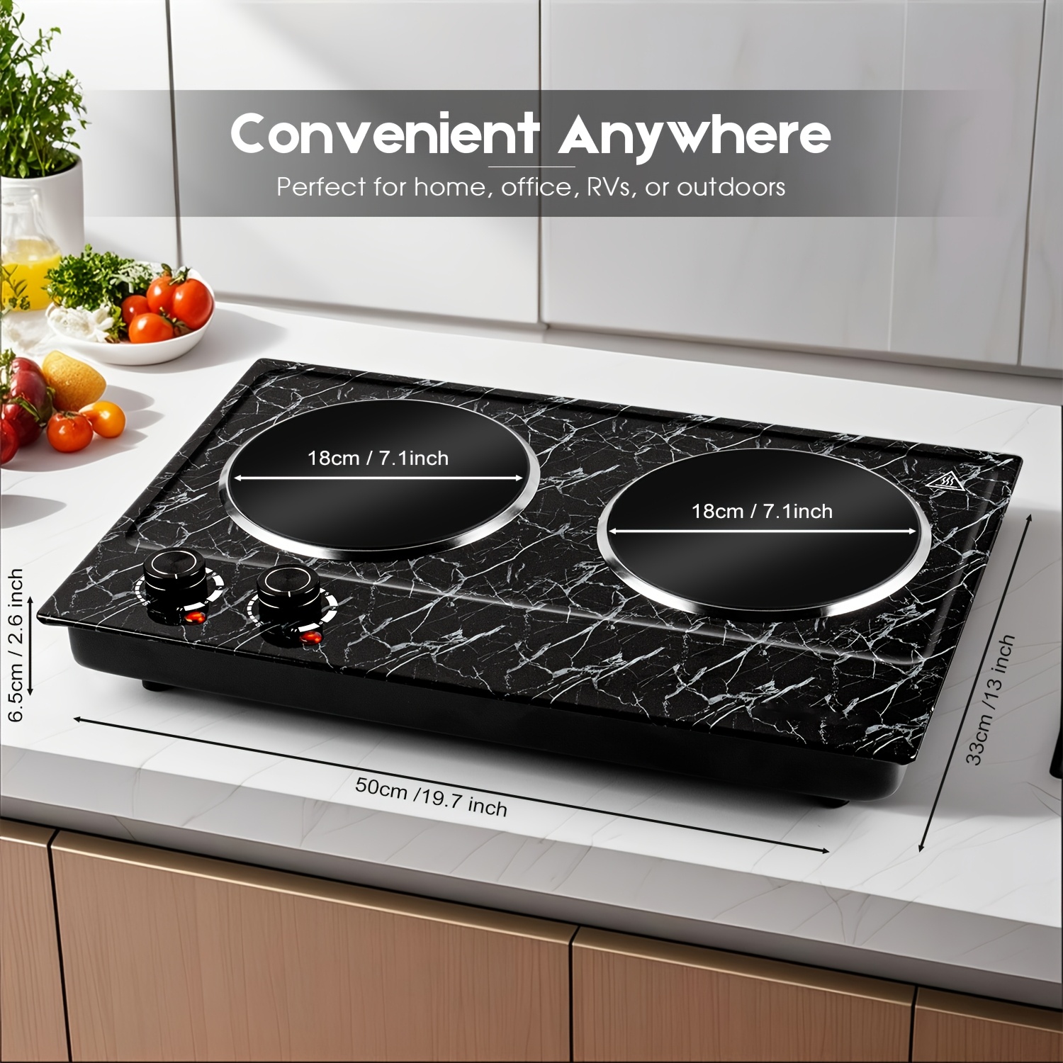 CUSI Portable MAX Electric Stove, Coklai Electric Hot Plates, Electric Burners With Temperature Control, Stainless Steel, Easy To Clean, Portable Design.Ideal For Kitchens, Dorms & Camping. - Image 9