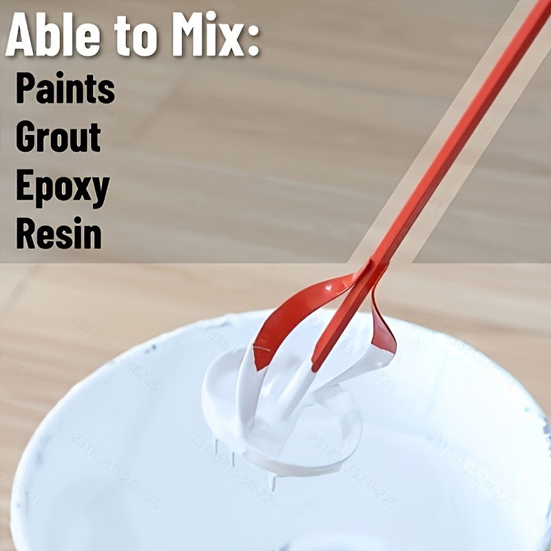 1pc Heavy-duty Mixer Accessory- Manual Mixing Tool with Extended Mixing Rod, Battery Free, Suitable for Mixing Paint, Filling Joints, Epoxy Resin, Adhesives- Compatible with Electric Drills and Manual Use, Sturdy Metal Structure - Image 2