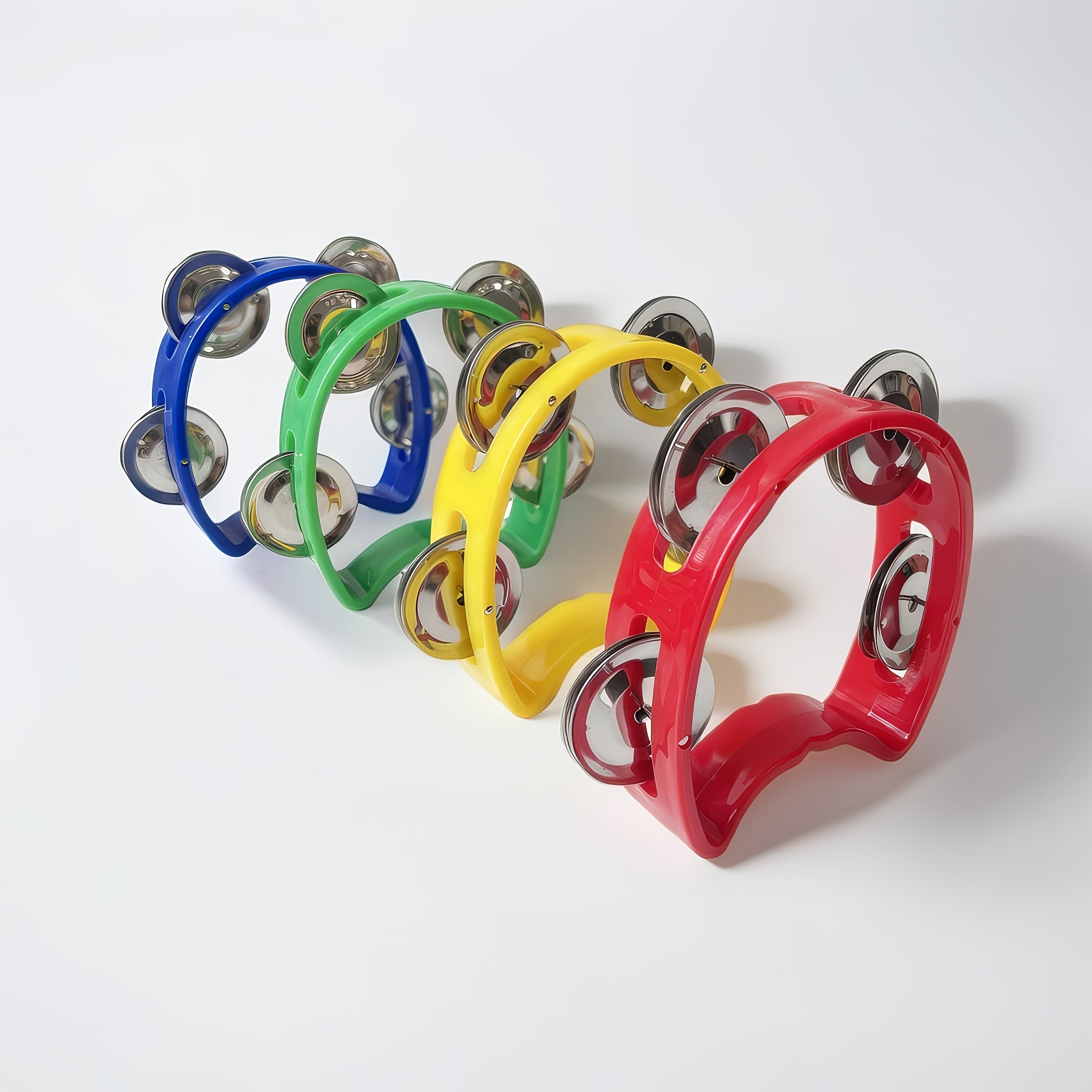Grip Training Musical Educational Toy, 4-Bell Hand Rattle, Dance Performance Hand Rattle, Music Perception Teaching Aid, New Hand Drum, Metal Bell Percussion Instrument, Entertainment Instrument, Plastic Single-Layer Flower Drum Ring, 2026 Football - Image 6