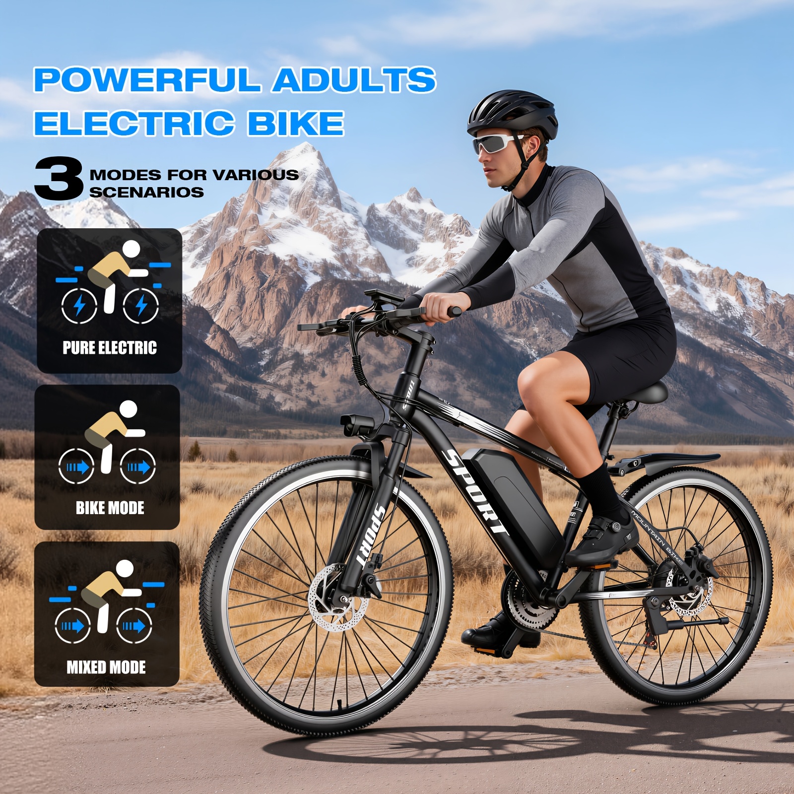 700W Electric Bicycle, Adult 26-inch, 48V 10AH Electric Mountain Bike, 25MPH&35-45mile Range Electric Mountain Bike, Off-road, Professional 7-speed - Image 10