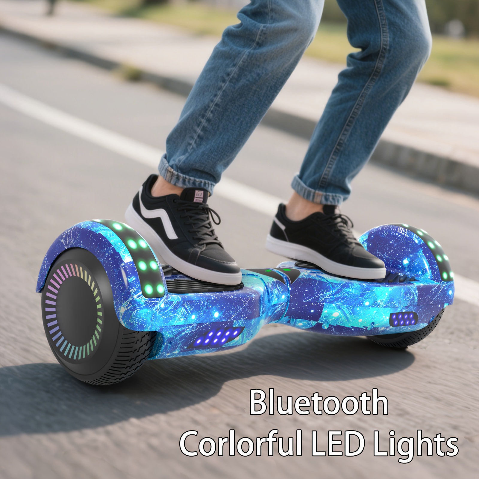 300W 7.5MPH Hoverboard for Kids, 7.5 Mile Range, 3H Charge, 6.5" Wheels, Bluetooth & Corlorful LED Lights, Ideal Gifts for Kids Boys & Girls, Available In Multiple Colors for Children, with Illuminated Wheels, Suitable for Outdoor, Practice Balance - Image 7
