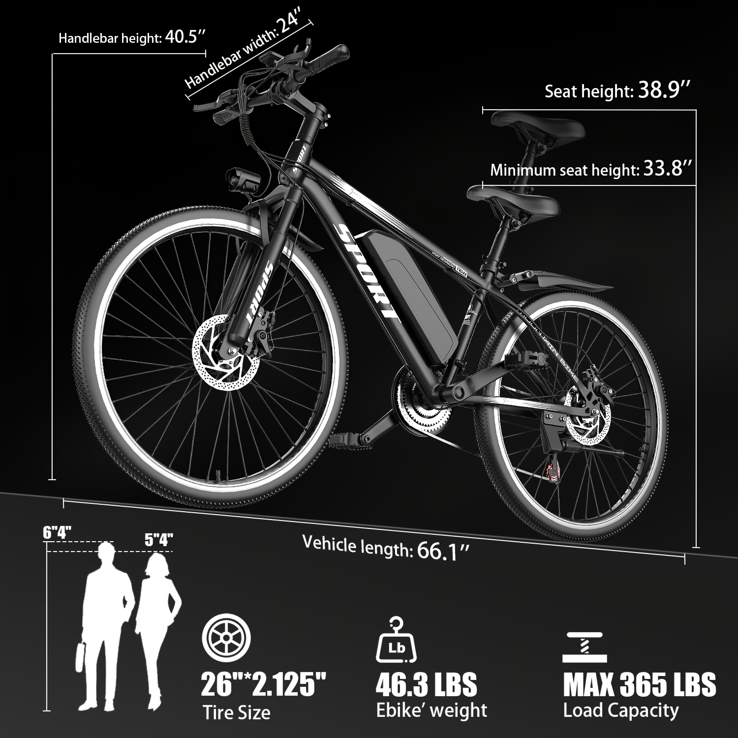 700W Electric Bicycle, Adult 26-inch, 48V 10AH Electric Mountain Bike, 25MPH&35-45mile Range Electric Mountain Bike, Off-road, Professional 7-speed - Image 7