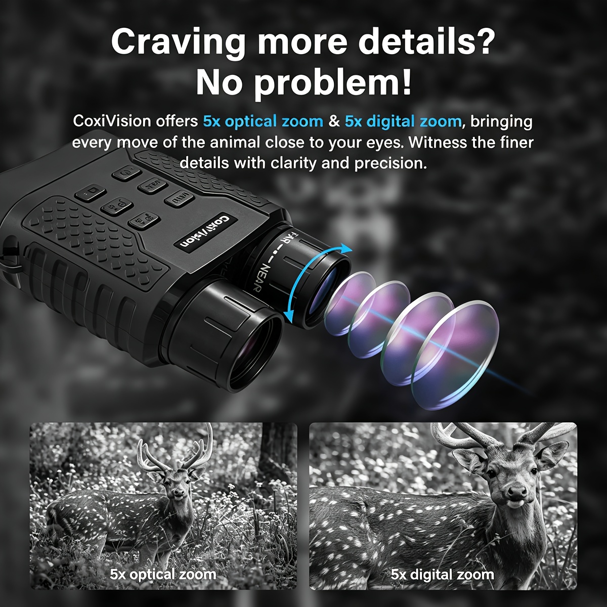 4K Night Vision Goggles for Adults, Upgraded 3.1" Large Screen & 4400mAh Rechargeable Battery, View In 100% Darkness with 7-Level Adjustment for Hunting, 4k Video & 48MP Photo, 64GB Card, Suitable for Security, Hunting, And Camping (25mm/50mm) - Image 8