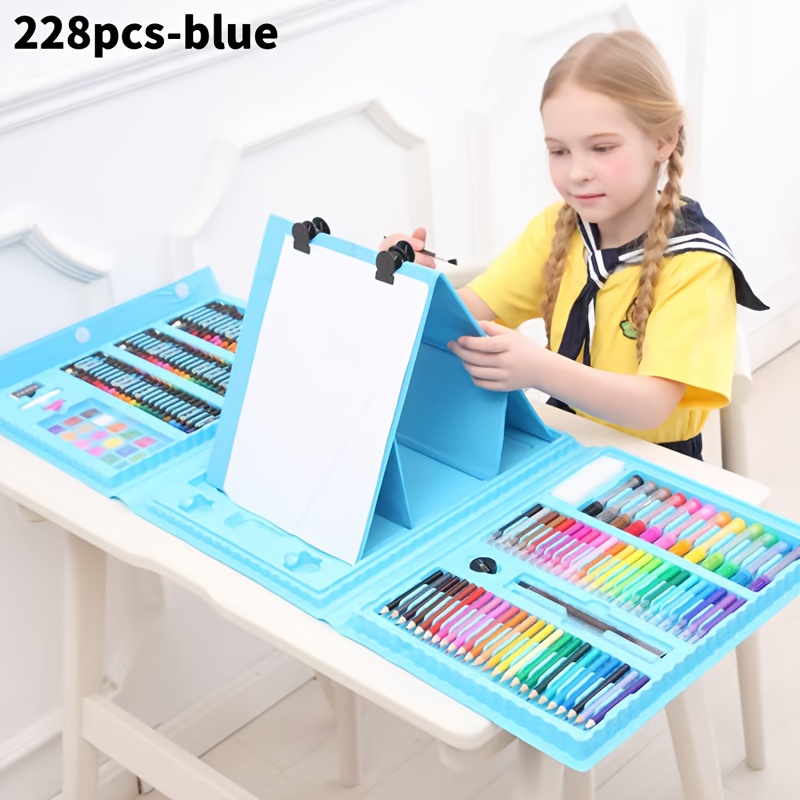 228 Pieces Of Art Supplies, Children's Painting Art Set; Art Kit Includes Oil Pastels, Crayons, Colored, Acrylic Markers, Watercolor Brushes; Artist Gift with Drawing Pad, Pink Children's Painting Tools; Children's Art Tools; Children's Coloring - Image 3