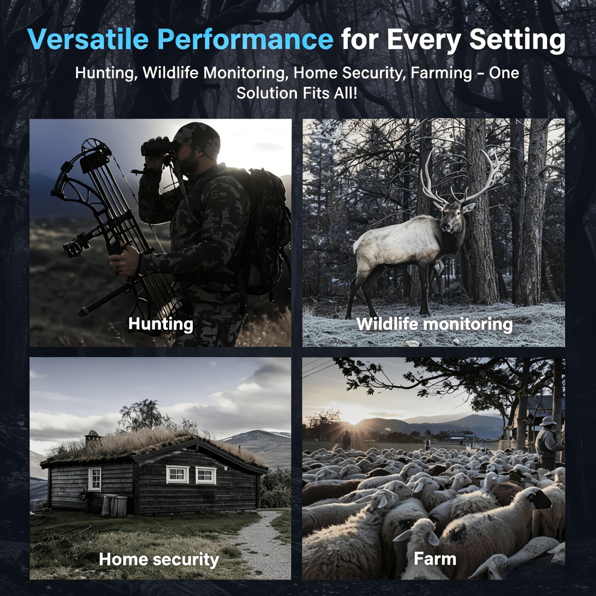 4K Night Vision Goggles for Adults, Upgraded 3.1" Large Screen & 4400mAh Rechargeable Battery, View In 100% Darkness with 7-Level Adjustment for Hunting, 4k Video & 48MP Photo, 64GB Card, Suitable for Security, Hunting, And Camping (25mm/50mm) - Image 2