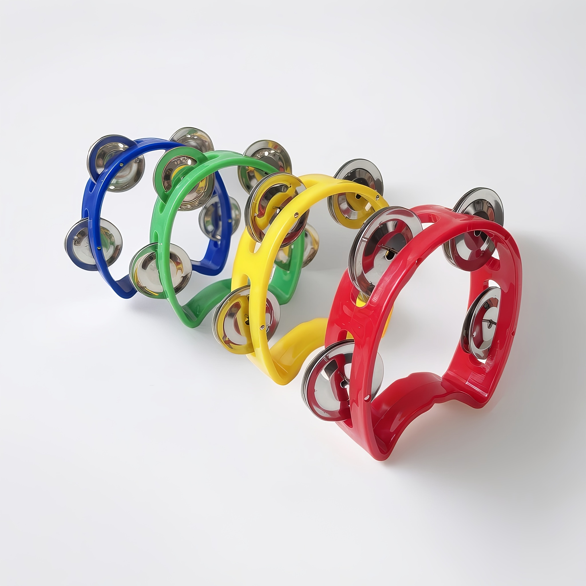 Grip Training Musical Educational Toy, 4-Bell Hand Rattle, Dance Performance Hand Rattle, Music Perception Teaching Aid, New Hand Drum, Metal Bell Percussion Instrument, Entertainment Instrument, Plastic Single-Layer Flower Drum Ring, 2026 Football - Image 10