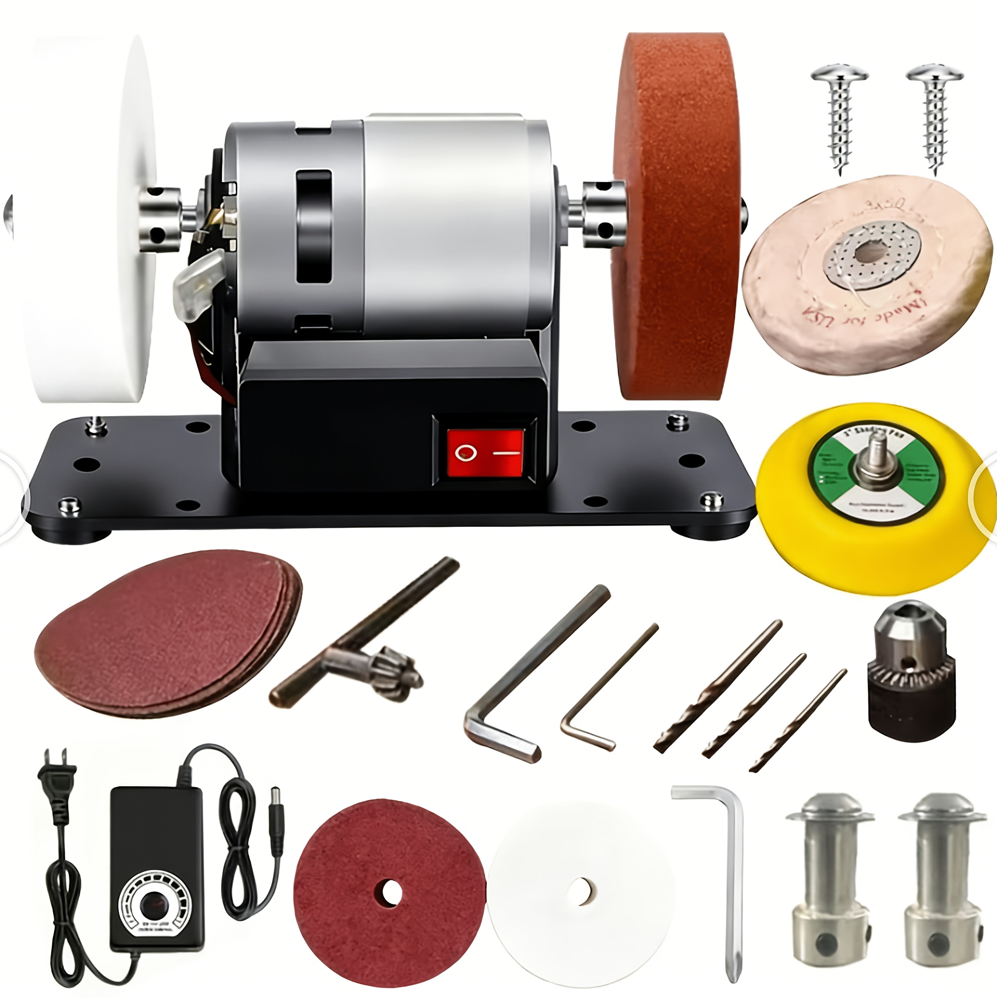 Mini Electric Drum Sander with Variable Speed-Compact Knife Sharpener And Polisher for Knife Making, Woodworking And Metalworking, And Crafts - Image 3