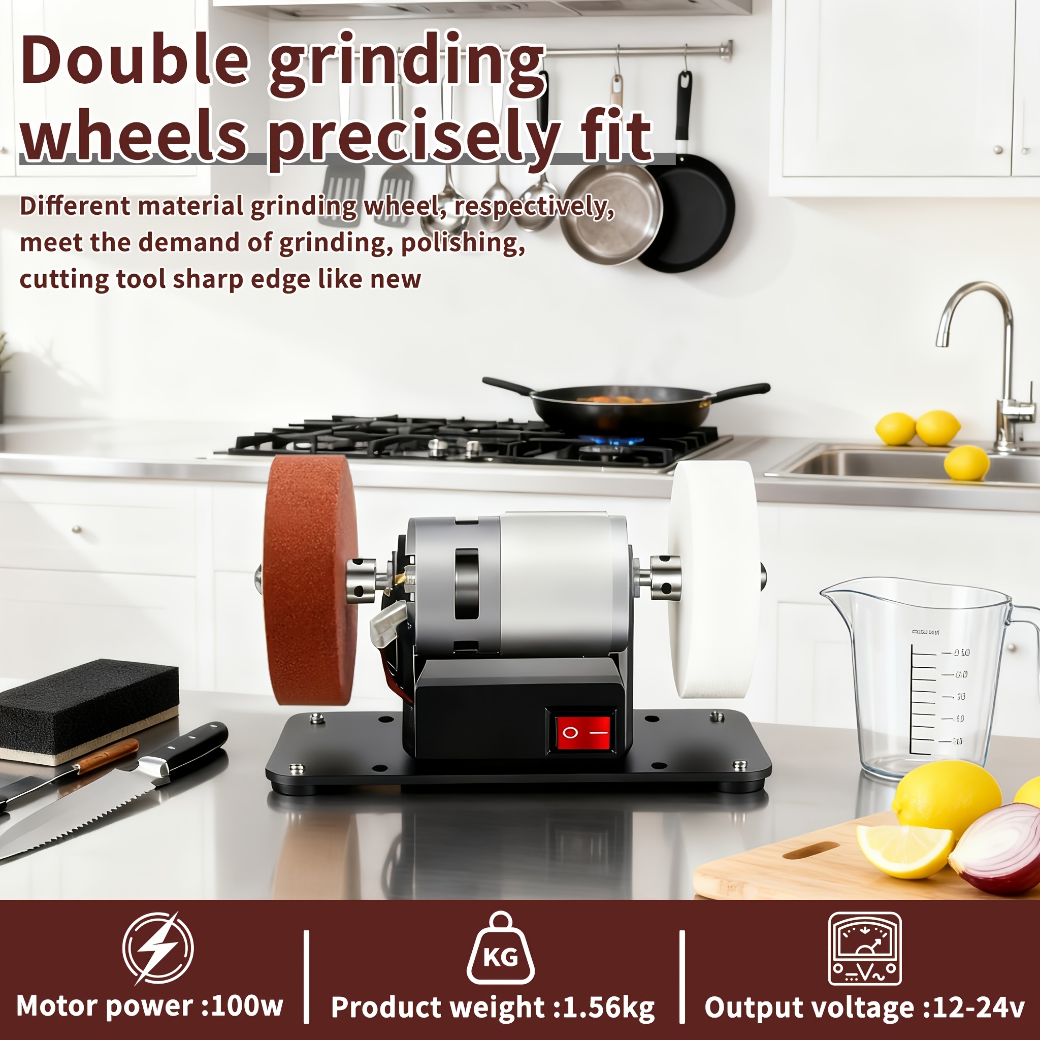 Mini Electric Drum Sander with Variable Speed-Compact Knife Sharpener And Polisher for Knife Making, Woodworking And Metalworking, And Crafts - Image 9