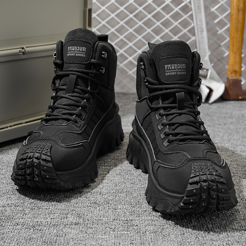 Autumn New High-Top Large-Size Hiking Boots, Comfortable Thick-Soled Lightweight Casual Walking Shoes, Suitable for All-Season Daily Outdoor Sports, Walking, Travel, Hiking, and Camping Gear - Image 3