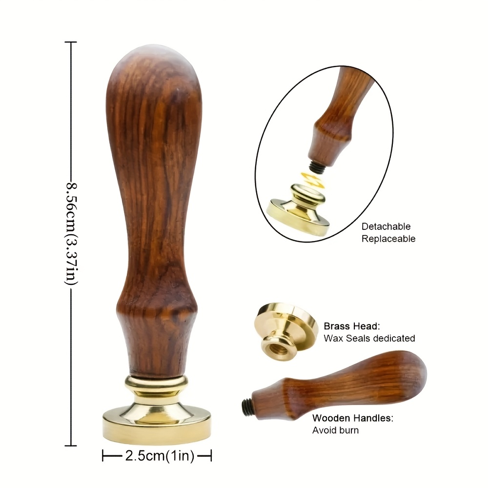 1 Set Wax Seal Stamp Wreath Letter Metal Seal Head+Rosewood Handle, 26 English Letter Fire Paint Seal, Suitable for Wedding Invitations, Envelope Cards, Gift Packaging, Scrapbooks - Image 10