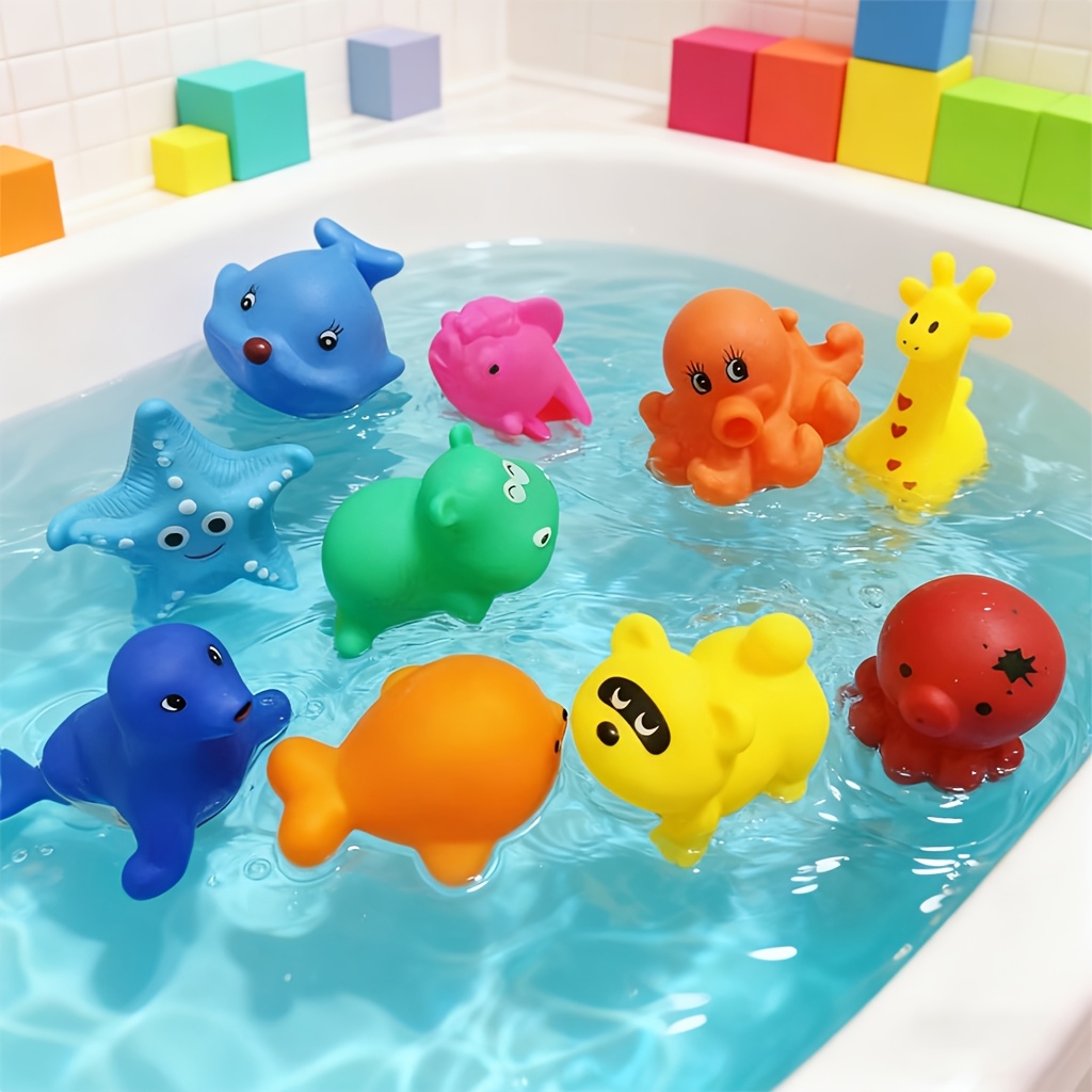 10pcs Cute Rubber Duck Toys | Colorful, Durable, Floating and Interactive Baby Bath Toys, Ideal for Baby Shower Gifts - Image 4