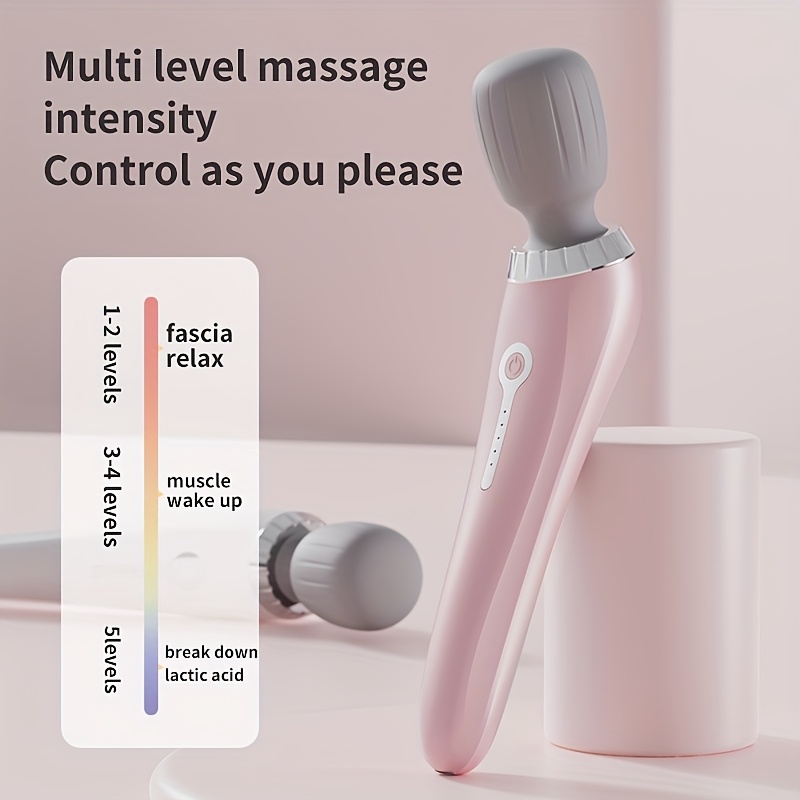 1pc Portable Electric Massager, Handheld Massage Wand, 5-Speed Adjustment, USB-Rechargeable Relaxation Massager Vibrating Massage for Neck, Back, Legs, And Waist Foot Sole Vibration Relaxation Ideal Gift for Men, Women, Athletes, And Seniors - Image 4