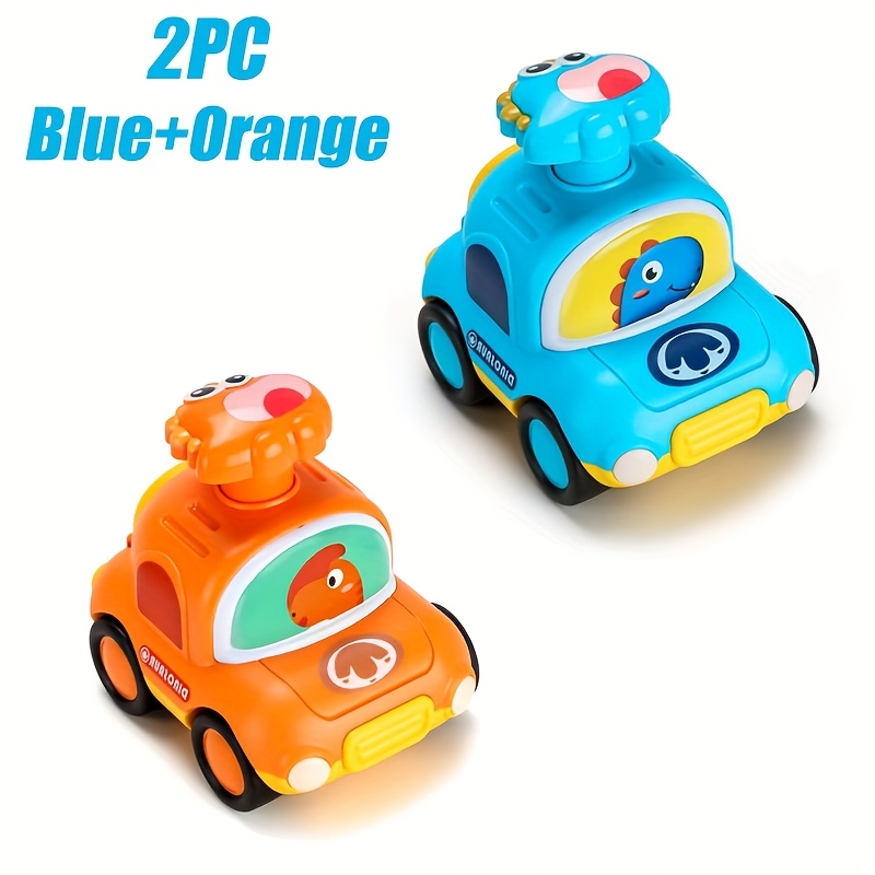 Push & Go Dinosaur Taxi Car - Manual Pull-Back Friction Motorized Toy Vehicle, No Batteries Needed, for Toddlers & Kids Ages 18 Months+, Birthday/Christmas/Easter Gift (Red, Green, Blue, Yellow,) - Develops Motor Skills & Coordination, Toddler Play Cars, Dinosaurthemed Cars, Nonelectric Cars - Image 8