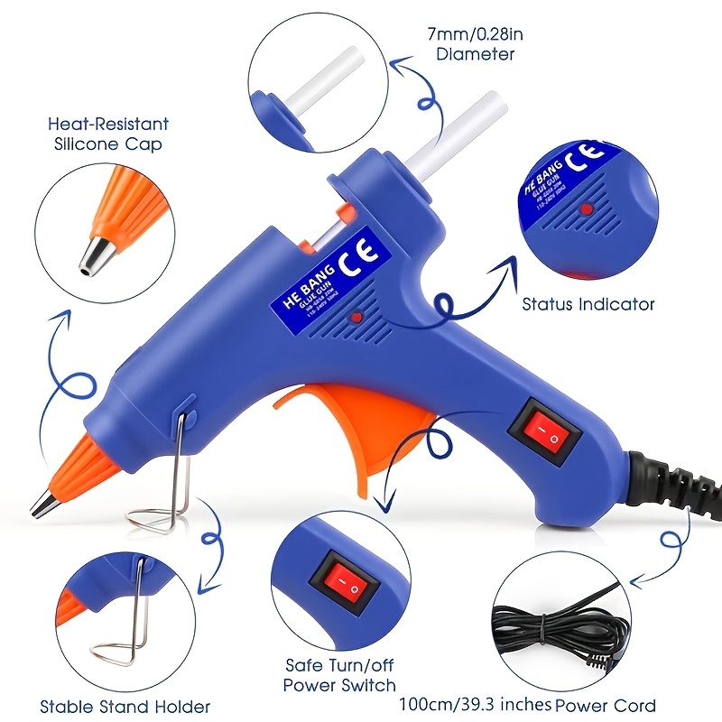 1 Set Crafts Glue Gun 20W Mini Blue Glue Gun with 30pcs Glue Stick 0.27x3.93 Inches - Image 7