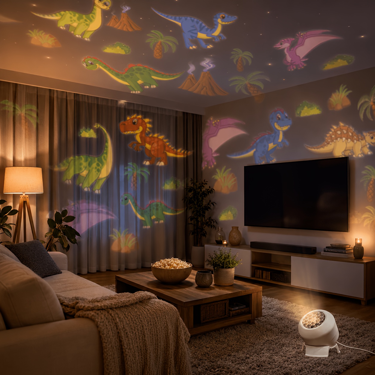 Dinosaur Themed Dynamic Projection Lamp, Dinosaur Forest Elements, USB Plug In, 360° Rotation for Dreamy Light Effects, Soft Light, Applicable to Bedroom, Living Room, Birthday Parties, an Excellent Gift - Image 10