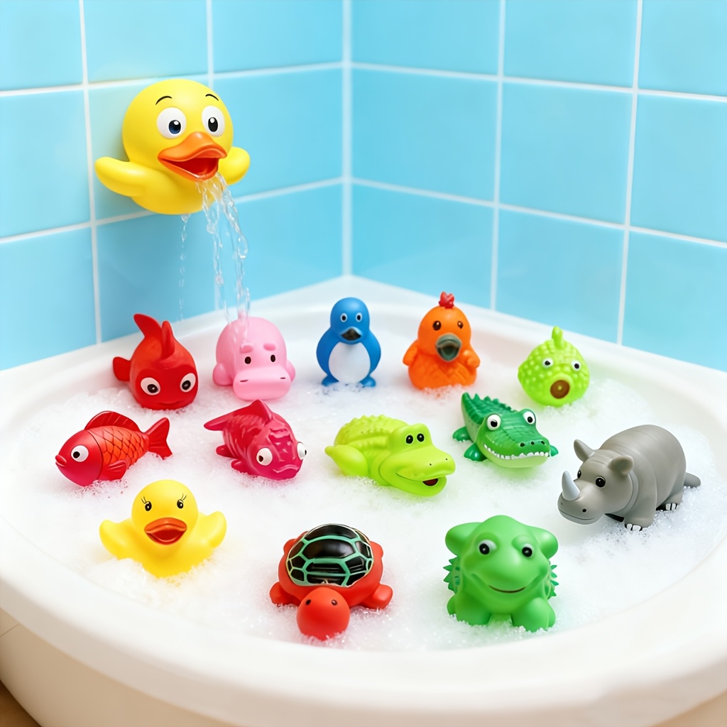 10pcs Cute Rubber Duck Toys | Colorful, Durable, Floating and Interactive Baby Bath Toys, Ideal for Baby Shower Gifts - Image 5