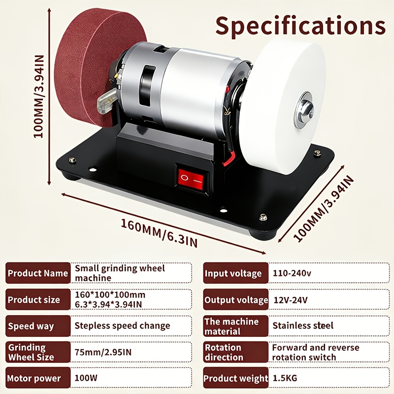 Mini Electric Drum Sander with Variable Speed-Compact Knife Sharpener And Polisher for Knife Making, Woodworking And Metalworking, And Crafts - Image 2
