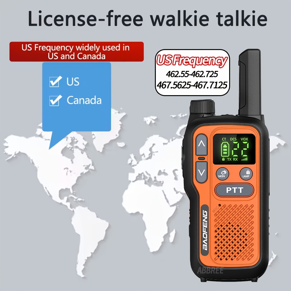 BAOFENG Walkie Talkies for Adults with 22 FRS Channels & LCD Display, VOX Scan/Scan Function, USB-C & Li-ion Battery, for Hiking, Camping, Family, Outdoor, USB- Flashlight (VOX Activation) - Image 9