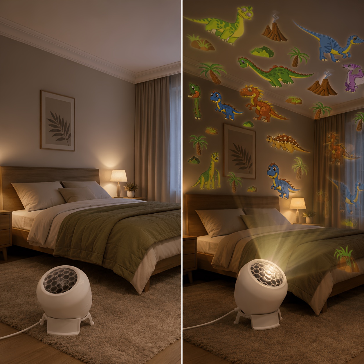 Dinosaur Themed Dynamic Projection Lamp, Dinosaur Forest Elements, USB Plug In, 360° Rotation for Dreamy Light Effects, Soft Light, Applicable to Bedroom, Living Room, Birthday Parties, an Excellent Gift - Image 9