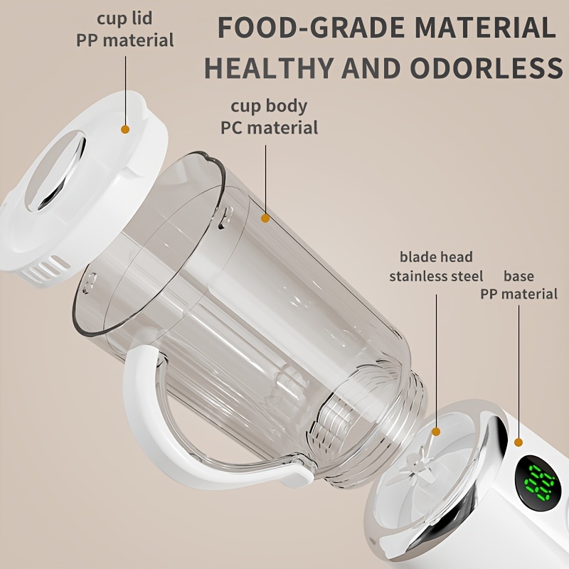 Portable Blender And Mixer, Fruit Juicer, Rechargeable Style, Wireless Design And Easy to Clean, White/Black Available, Ideal Gift for Valentine'S Day/Mother'S Day/Christmas - Image 8