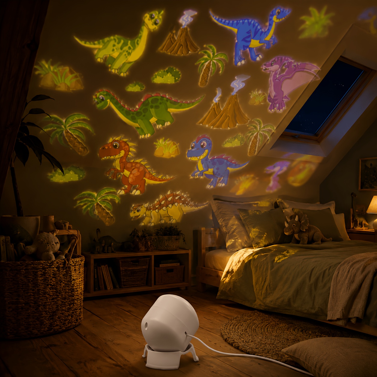Dinosaur Themed Dynamic Projection Lamp, Dinosaur Forest Elements, USB Plug In, 360° Rotation for Dreamy Light Effects, Soft Light, Applicable to Bedroom, Living Room, Birthday Parties, an Excellent Gift - Image 5