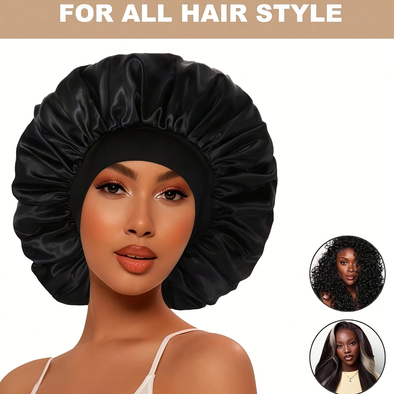 6pcs AWEGEO Women's Satin Bonnet with Elasticated Wide Brim - Breathable Sleep Cap Suitable for Travel, Spa, Daily Use | Elegant Hair Protection Hat, Spring/Fall Accessory - Image 4