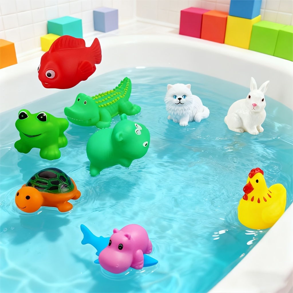 10pcs Cute Rubber Duck Toys | Colorful, Durable, Floating and Interactive Baby Bath Toys, Ideal for Baby Shower Gifts - Image 7