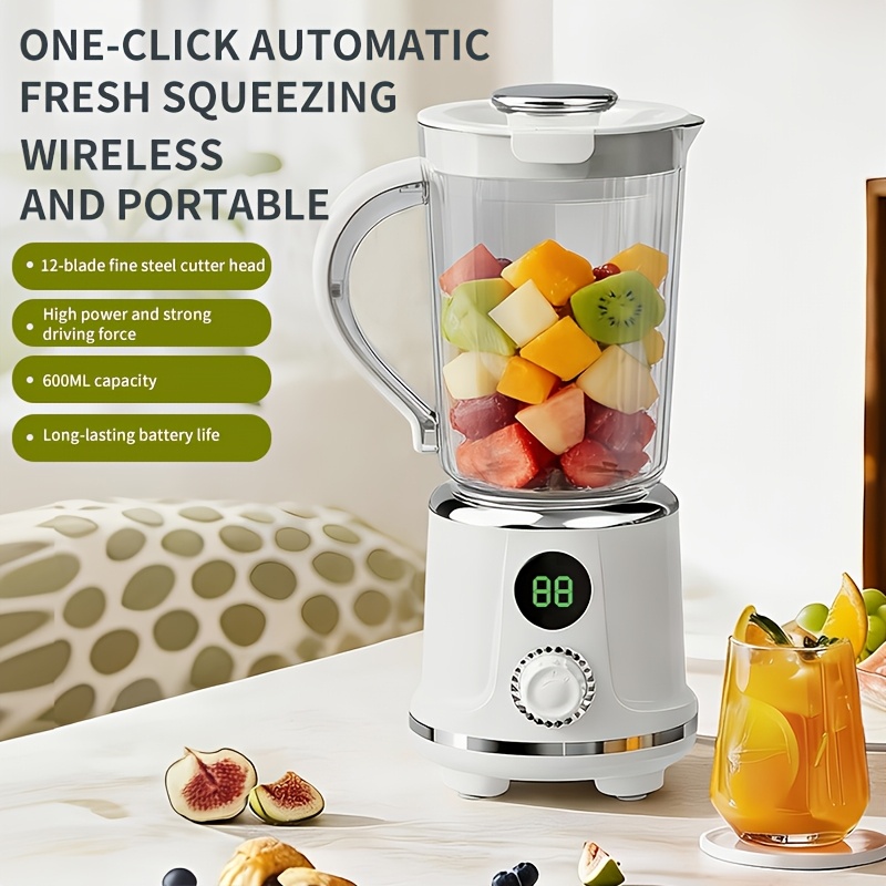 Portable Blender And Mixer, Fruit Juicer, Rechargeable Style, Wireless Design And Easy to Clean, White/Black Available, Ideal Gift for Valentine'S Day/Mother'S Day/Christmas - Image 3